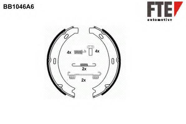 FTE BB1046A6 Комплект гальмівних колодок, стоянкова гальмівна система