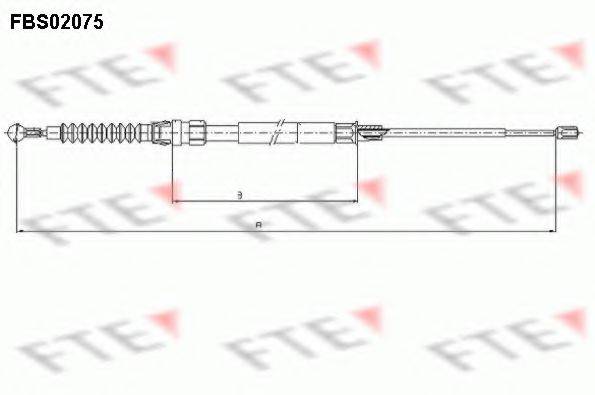 FTE FBS02075 Трос, стоянкова гальмівна система