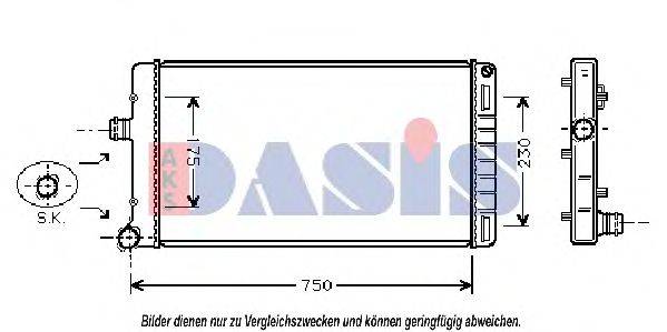 AKS DASIS 080048N Радіатор, охолодження двигуна
