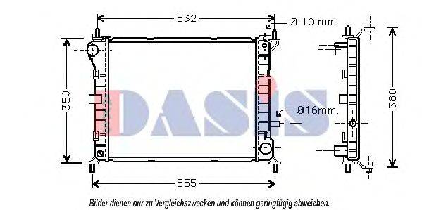 AKS DASIS 091450N Радіатор, охолодження двигуна