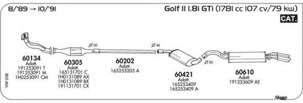 Система випуску ОГ AKS DASIS SGVW038 Система випуску ОГ AKS DASIS SGVW038
