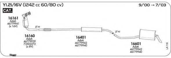Система випуску ОГ AKS DASIS SGLA116 Система випуску ОГ AKS DASIS SGLA116