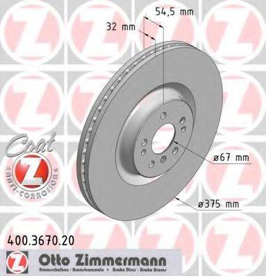 ZIMMERMANN 400367020 гальмівний диск