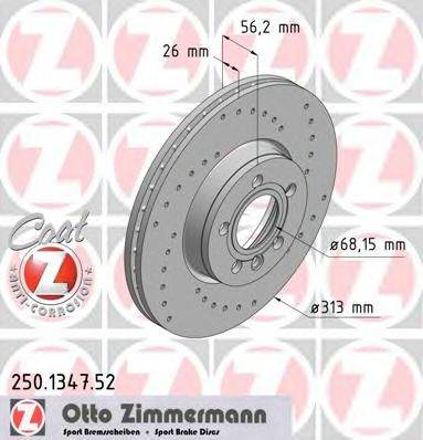 ZIMMERMANN 250134752 гальмівний диск