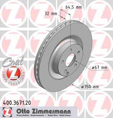 ZIMMERMANN 400367120 гальмівний диск