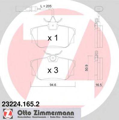 ZIMMERMANN 232241652 Комплект гальмівних колодок, дискове гальмо
