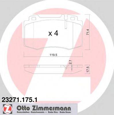 ZIMMERMANN 232711751 Комплект гальмівних колодок, дискове гальмо