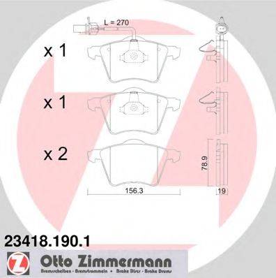 ZIMMERMANN 234181901 Комплект гальмівних колодок, дискове гальмо