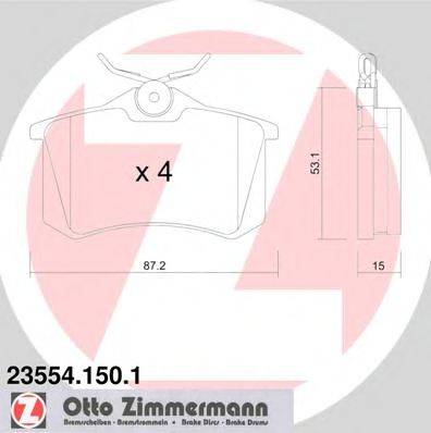 ZIMMERMANN 235541501 Комплект гальмівних колодок, дискове гальмо