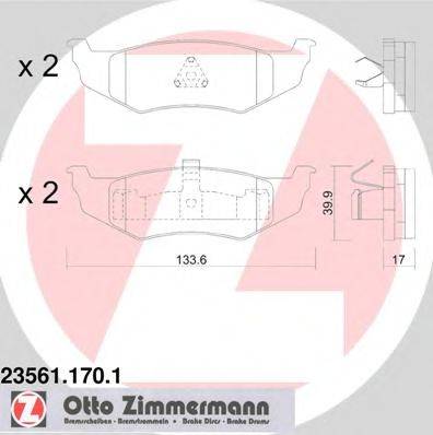 ZIMMERMANN 235611701 Комплект гальмівних колодок, дискове гальмо