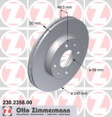ZIMMERMANN 230235800 гальмівний диск