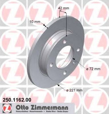 ZIMMERMANN 250116200 гальмівний диск