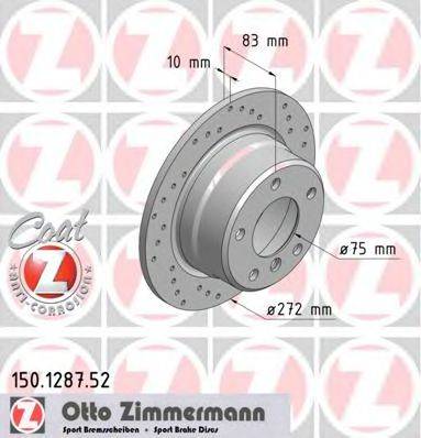 ZIMMERMANN 150128752 гальмівний диск