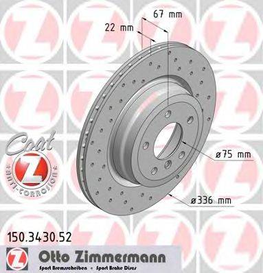 ZIMMERMANN 150343052 гальмівний диск