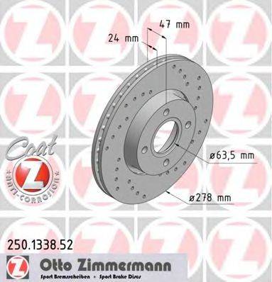 ZIMMERMANN 250133852 гальмівний диск