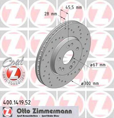 ZIMMERMANN 400141952 гальмівний диск