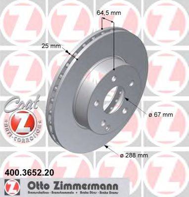 ZIMMERMANN 400365220 гальмівний диск