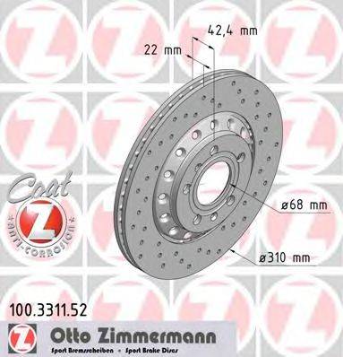 ZIMMERMANN 100331152 гальмівний диск
