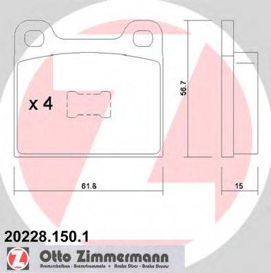 ZIMMERMANN 202281501 Комплект гальмівних колодок, дискове гальмо