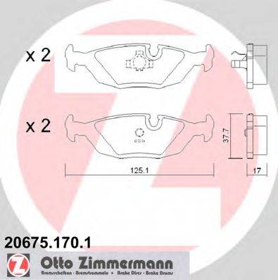 ZIMMERMANN 206751701 Комплект гальмівних колодок, дискове гальмо