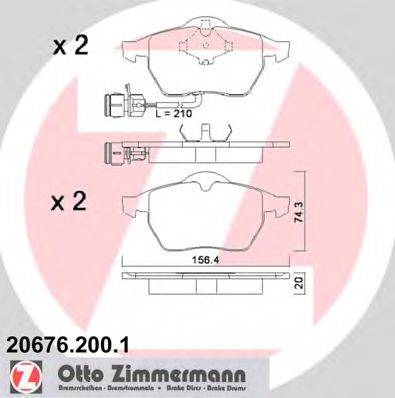 ZIMMERMANN 206762001 Комплект гальмівних колодок, дискове гальмо