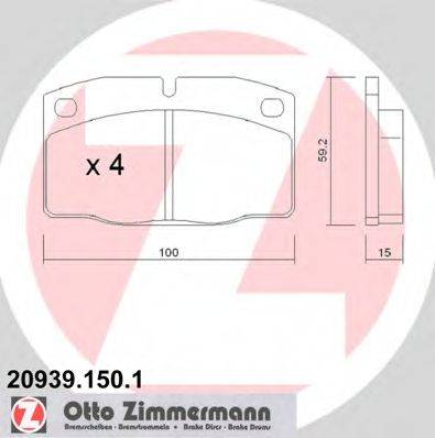 ZIMMERMANN 209391501 Комплект гальмівних колодок, дискове гальмо