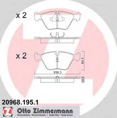 ZIMMERMANN 209681951 Комплект гальмівних колодок, дискове гальмо