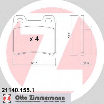 ZIMMERMANN 211401551 Комплект гальмівних колодок, дискове гальмо