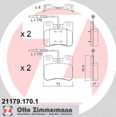 ZIMMERMANN 211791701 Комплект гальмівних колодок, дискове гальмо