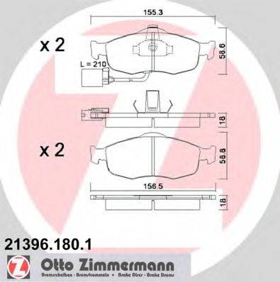 ZIMMERMANN 213961801 Комплект гальмівних колодок, дискове гальмо