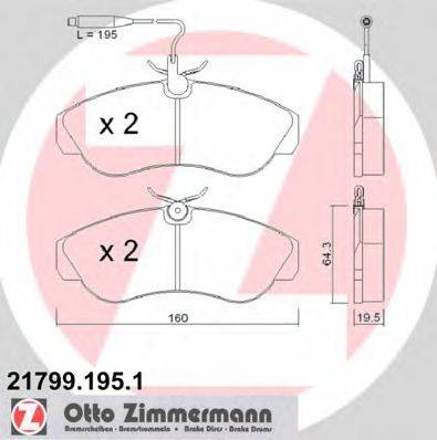 ZIMMERMANN 217991951 Комплект гальмівних колодок, дискове гальмо