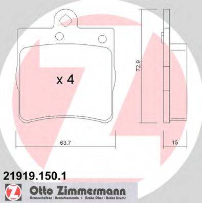 ZIMMERMANN 219191501 Комплект гальмівних колодок, дискове гальмо