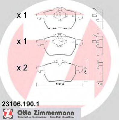 ZIMMERMANN 231061901 Комплект гальмівних колодок, дискове гальмо