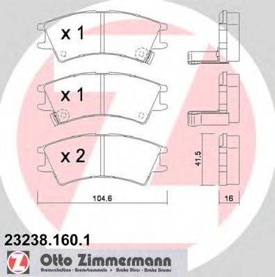 ZIMMERMANN 232381601 Комплект гальмівних колодок, дискове гальмо