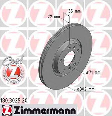 ZIMMERMANN 180302520 гальмівний диск