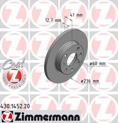 ZIMMERMANN 430145220 гальмівний диск