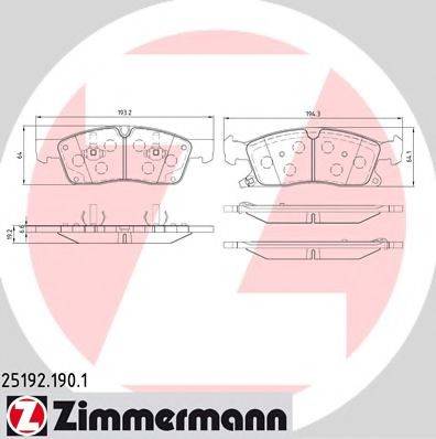 ZIMMERMANN 251921901 Комплект гальмівних колодок, дискове гальмо