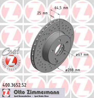 ZIMMERMANN 400365252 гальмівний диск