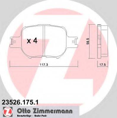 ZIMMERMANN 235261751 Комплект гальмівних колодок, дискове гальмо