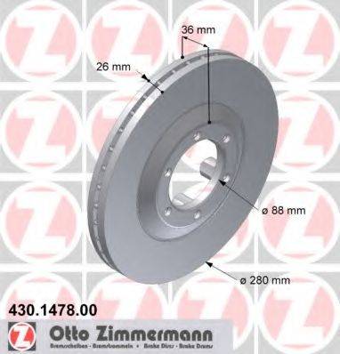 ZIMMERMANN 430147800 гальмівний диск