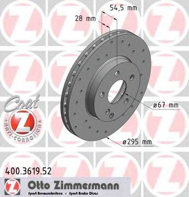 ZIMMERMANN 400361952 гальмівний диск