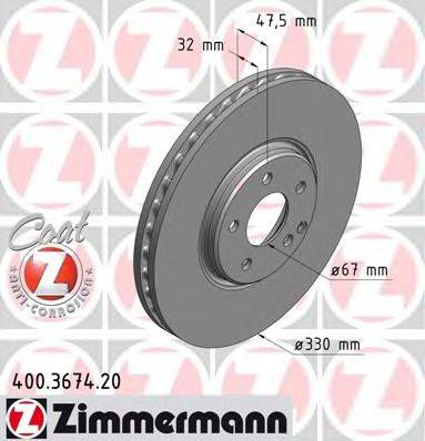 ZIMMERMANN 400367420 гальмівний диск