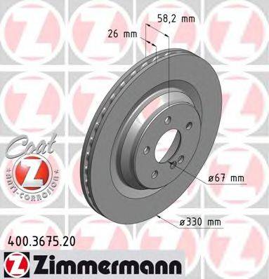 ZIMMERMANN 400367520 гальмівний диск