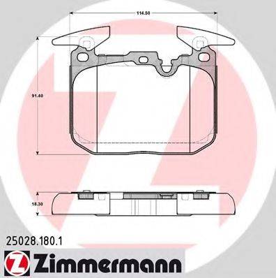 ZIMMERMANN 250281801 Комплект гальмівних колодок, дискове гальмо