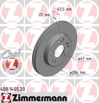 ZIMMERMANN 400140520 гальмівний диск