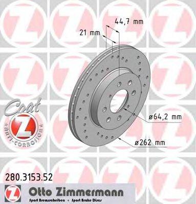 ZIMMERMANN 280315352 гальмівний диск