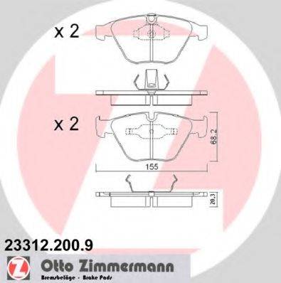 ZIMMERMANN 233122009 Комплект гальмівних колодок, дискове гальмо