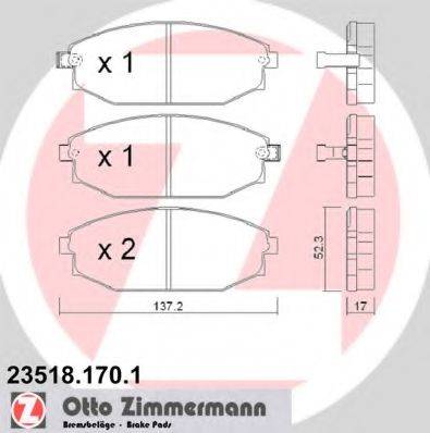 ZIMMERMANN 235181701 Комплект гальмівних колодок, дискове гальмо