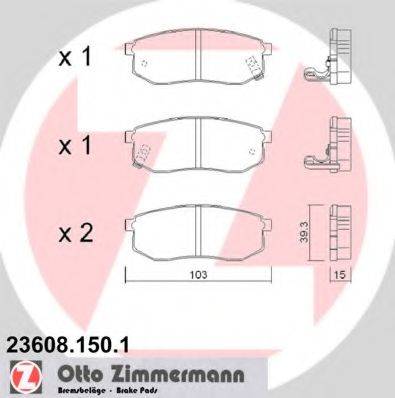 ZIMMERMANN 236081501 Комплект гальмівних колодок, дискове гальмо