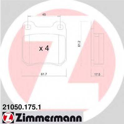 ZIMMERMANN 210501751 Комплект гальмівних колодок, дискове гальмо